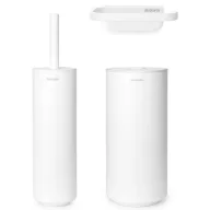   Brabantia MindSet WC pipere szett - WC-kefe + WC-papír tartó + tartalék WC-papír tartó, acél, szikrázó fehér