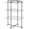Brabantia HangOn Tower Drying Rack 3 szintes ruhaszárító torony kerekekkel, 23m, 25kg, acél, matt fekete