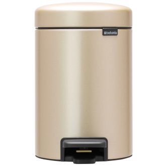   Brabantia NewIcon pedálos szemetes lecsapódásgátló fedővel, 3L, acél, aranyfényű