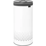   Brabantia Laundry Bin szennyestartó, hengeres, 35L, műanyag fedő, acél, fehér