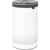   Brabantia Laundry Bin szennyestartó, hengeres, 60L, műanyag fedő, acél, fehér