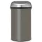 Brabantia Touch Bin nyomófedeles szemetes, 60L, platinaszürke acél test, ujjlenyomatmentes fedő