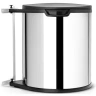   Brabantia beépített szemetes, ajtóra szerelhető, ajtóval együtt nyíló fedővel, 15L, rozsdamentes, fényes