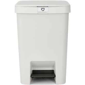   Brabantia StepUp pedálos szemetes lecsapódásgátló fedővel, 25L, 91% újrahasznosított műanyag, világosszürke
