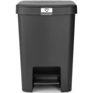   Brabantia StepUp pedálos szemetes lecsapódásgátló fedővel, 25L, 91% újrahasznosított műanyag, sötétszürke