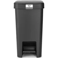   Brabantia StepUp pedálos szemetes lecsapódásgátló fedővel, 16L, 91% újrahasznosított műanyag, sötétszürke