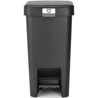   Brabantia StepUp pedálos szemetes lecsapódásgátló fedővel, 10L, 91% újrahasznosított műanyag, sötétszürke
