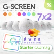   G-Screen szivárvány BOX 14 darabos piszoár rács kezdőcsomag, 178mm, EVA műanyag, vegyes illat