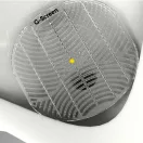 G-Screen Yellow fröccsenésgátló piszoár rács, 178mm, EVA műanyag, citrus és mangó