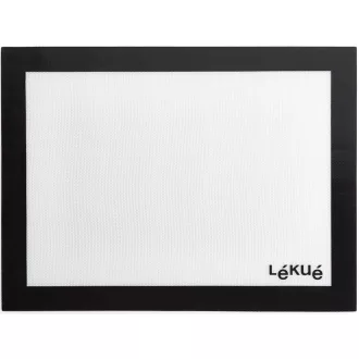   Lékué Silicone Baking Mat sütőlap és gyúrólap, 60x40cm, platina szilikon, áttetsző/fekete