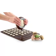   Lékué macaron készítő szett - sütőlap és ételdíszítő, platina szilikon, barna