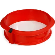   Lékué kapcsos tortaforma kerámia aljjal, D=23cm, 2,5L, platina szilikon és kerámia, piros