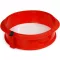 Lékué Springform Cake Mould kapcsos tortaforma kerámia aljjal, D=23cm, 2,5L, platina szilikon és kerámia, piros