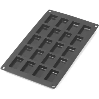   Lékué Silicone Financier Mould 20db-os financier és mini sütemény forma, platina szilikon, fekete