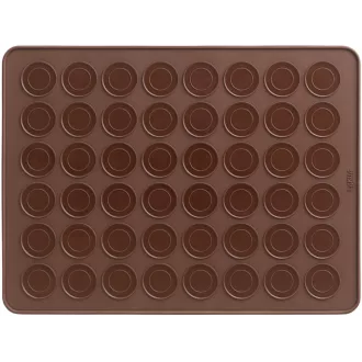 Lékué Silicone Macaron Baking Mat szilikon macaron sütőlap (24 adagos), 400x300mm, szilikon, barna