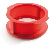   Lékué kapcsos tortaforma kerámia aljjal, D=15cm, 1L, platina szilikon és kerámia, piros