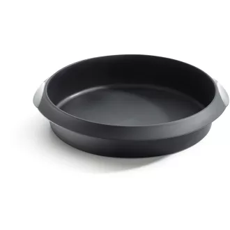  Lékué Round Cake Mould kerek süteményforma, D=26cm, platina szilikon, fekete