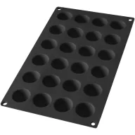   Lékué mini félgömb és bonbon sütőforma, 24db süteményhez, platina szilikon, fekete