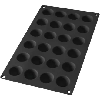   Lékué Mini Semi-Sphere Mould 24db-os mini félgömb és bonbon sütőforma, platina szilikon, fekete