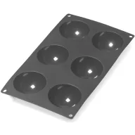   Lékué félgömb sütőforma, 6db-os, platina szilikon, fekete