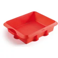   Lékué lasagne és sütemény sütőforma, 27x23cm, platina szilikon, piros