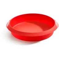 Lékué kerek tortaforma, D=24cm, platina szilikon, piros
