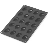   Lékué mini madeleine kagyló sütemény forma, 20db-os, platina szilikon, fekete