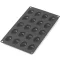 Lékué Silicone Mini Madeleines Mould 20db-os mini madeleine kagyló sütemény forma, platina szilikon, fekete
