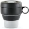 Lékué Mug to Go utazó kávésbögre fogantyúval, 350ml, műanyag, szürke