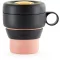 Lékué Mug to Go utazó kávésbögre fogantyúval, 350ml, műanyag, korall