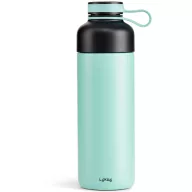   Lékué Insulated Bottle To Go duplafalú termosz palack szűrőbetéttel, 0.5L, rozsdamentes acél, türkiz