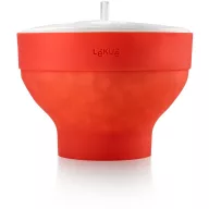   Lékué popcorn készítő, fedővel, 2,8L, platina szilikon, piros