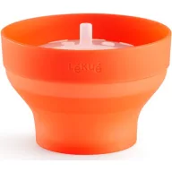   Lékué mini popcorn készítő, fedővel, 0,7L, összecsukható, platina szilikon, piros