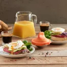 Lékué buggyantott tojásfőző szett, 2db-os, platina szilikon, r.m. acél, narancssárga