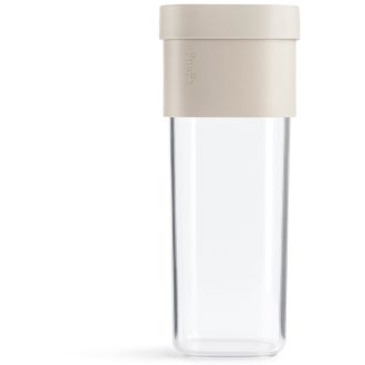   Lékué Flip Storage Food Container nagy bővíthető élelmiszertároló edény, 1.6L, műanyag, áttetsző/bézs