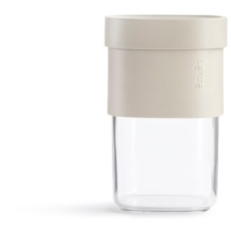   Lékué Flip Storage Food Container közepes bővíthető élelmiszertároló edény, 0.85L, műanyag, áttetsző/bézs