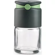 Lékué üveg fűszerszóró tartály, 80ml, két szórástípus, műanyag, színtelen/szürke