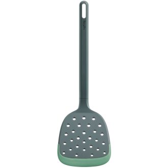   Lékué Non-Scratch Slotted Turner karcmentes lyukacsos spatula, műanyag, zöld