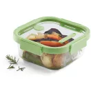 A tárolóedény 1100 ml-es kapacitása tökéletes egyensúlyt teremt a kompakt tárolás és a bőséges férőhely között.