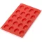 Lékué Silicone Mini Madeleines Mould 20db-os mini madeleine kagyló sütemény forma, platina szilikon, piros