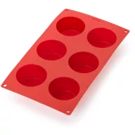 Lékué muffin sütőforma, 6db-os, platina szilikon, piros