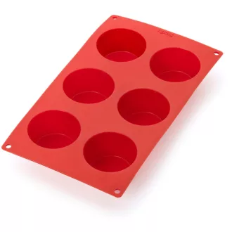   Lékué Silicone Muffins Mould 6db-os muffin sütőforma, platina szilikon, piros