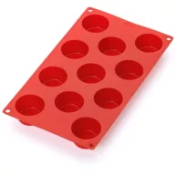   Lékué mini muffin sütőforma, 11db muffinhoz, tapadásmentes, platina szilikon, piros