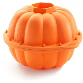   Lékué Silicone 3D Pumpkin Cake 3D-s Halloween-i tök sütőforma, tapadásmentes, platina szilikon, narancssárga