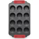 A sütőformát kifejezetten 12 darab mini muffin egyidejű, tökéletes sütésére tervezték, így Ön hatékonyan és gyorsan készítheti el a vendégváró falatokat.
