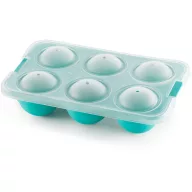   Lékué extra nagy gömb jégkockatartó forma, 6db - 5cm-es XL gömbök, platina szilikon, türkiz