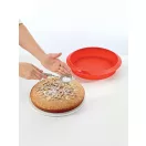 Lékué kerek süteményforma, D=26cm, platina szilikon, piros