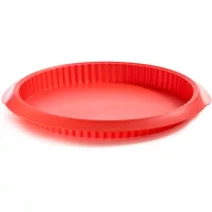   Lékué quiche, pite és lepény sütőforma, D=28cm, platina szilikon, piros