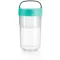 Lékué Jar To Go hordozható uzsonnás pohár belső rekesszel, 600ml, mikrózható, műanyag és platina szilikon, áttetsző/türkiz