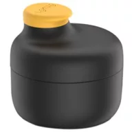 Lékué Container To Go öntet- és szósztartó, 50ml, műanyag, fekete/sárga